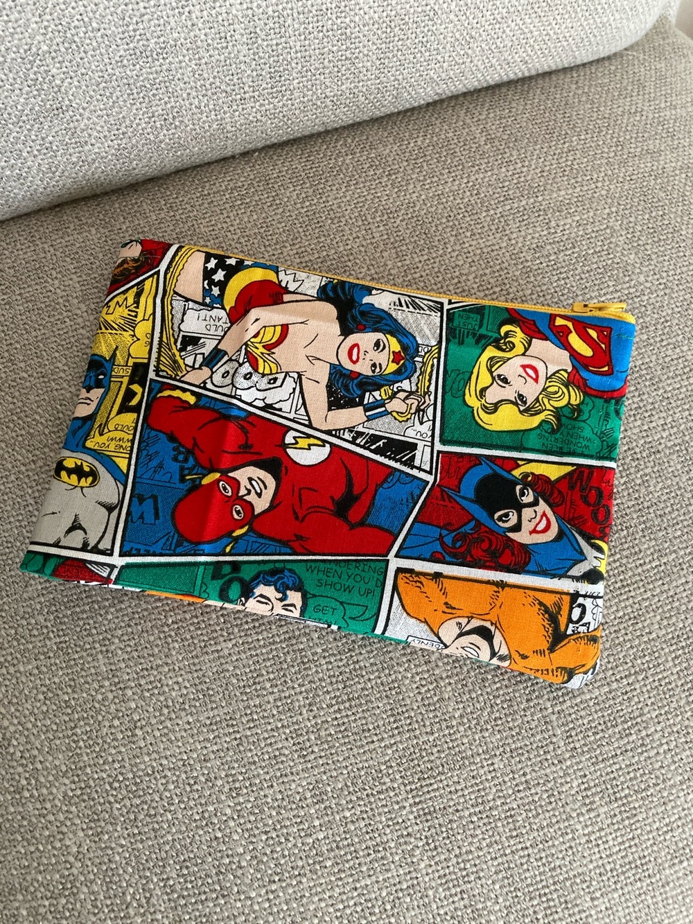 Superhero Comic Print Kids Pouch — Multicolor